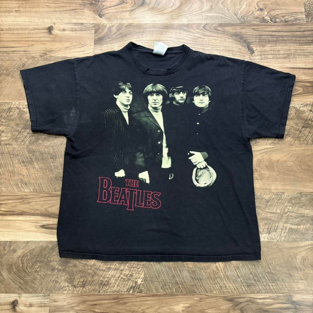 Vintage Y2K The Beatles 2007 Licensed Band Tee Full Group Graphic Rock Shirt XL